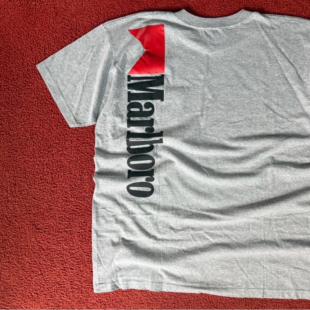 Marlboro Gray Tee with Red Detail